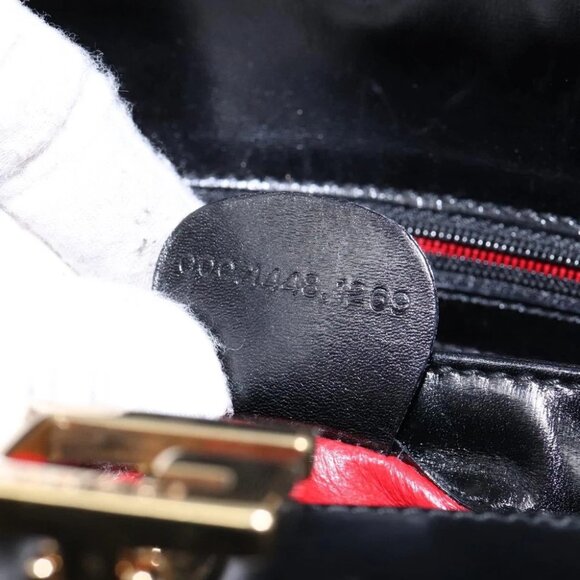 GUCCI Hand Bag Leather Black Gold - Picture 14 of 15